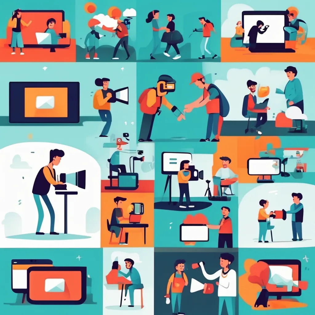 imagen: Realizando un video diferentes imágenes todas relacionadas con el tema de hacer videos.
